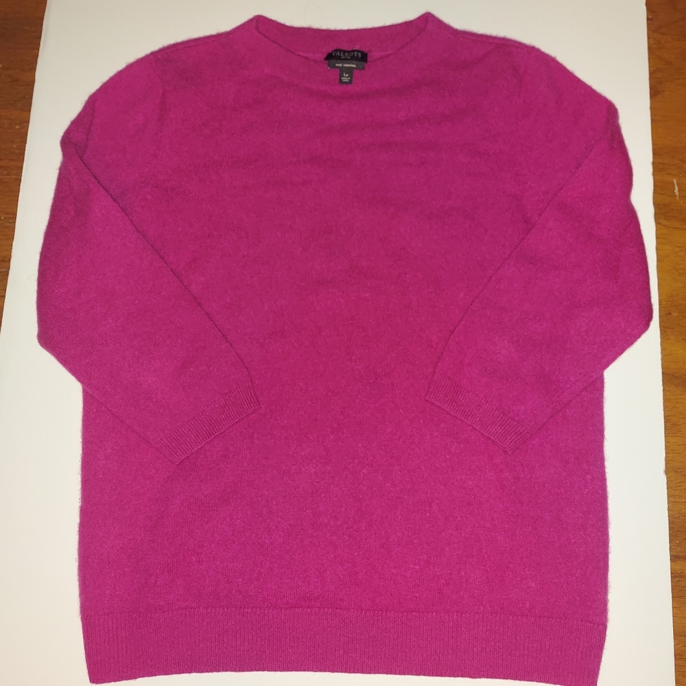 Talbots Pure Cashmere Half Sleeve Sweater, Size Large Petites